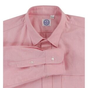 The Andover Shop Dress Shirt Mens 16x35 Pink Broadcloth Made USA